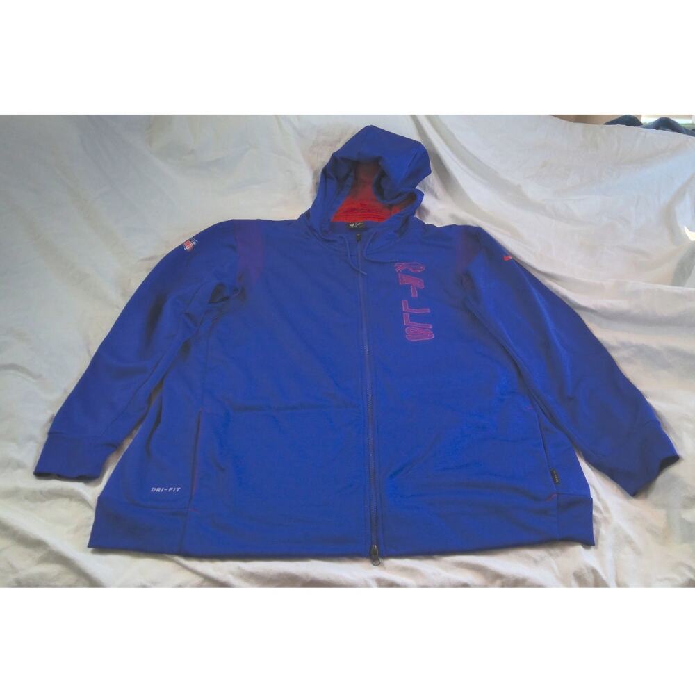 Nike Buffalo Bills NFL Sideline Performance Men's Zip-Up Hoodie 3XL Blue w/ Red